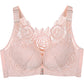 Elegant Rose Lace Back Bra with Easy Front Clasp