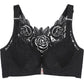 Elegant Rose Lace Back Bra with Easy Front Clasp