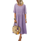 Women's Casual Solid Color Round Neck Dress