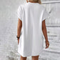 Solid Color Crew Neck Loose Tunic Dress