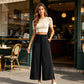 👖Women's Casual Wide-Leg Crop Pants – Breathable Soft Fabric, Deep Pockets, Elastic Drawstring Waist – Flattering Relaxed Fit for Daily Wear (S-2XL, 5 Colors)