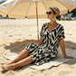 Women's Abstract Print V-Neck Maxi Dress