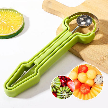 🍉🔪 3-in-1 Stainless Steel Fruit Scooper Set | Scoop, Carve, and Core – Pay on Delivery ✨✅