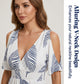 Cold Shoulder Tropical Print Split Maxi Dress