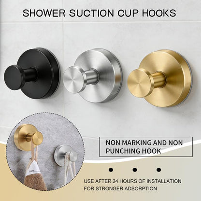🔥50% Rabatt！❄️🚿 Suction Cup Hooks – Heavy Duty 11lb Capacity, No Drilling, Waterproof & Rustproof – Twist & Lock Technology – Reusable for Bathroom, Kitchen, Shower – 2 Pack