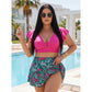 🏖️Summer Hot Sale 50% OFF🌊Women's Tropical Print Two-Piece Skirted Swimsuit👙🌴❤️