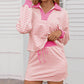 Women's Striped Two-Piece Mini Skirt Set