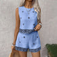 🌸 50% OFF NOW! 🌸Women's Bohemian Print Sleeveless Top & Shorts Set