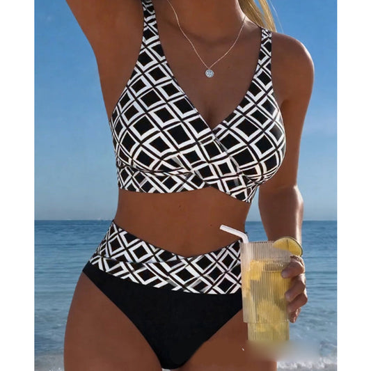🏖️Summer Hot Sale– ONLY ￡21.99!!🔥Women's High Waist Two-Piece Bikini Set 👙🌊 | Summer Beach Essential