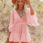 🌸50% OFF NOW! 🌸Women's Lace Crochet Romper Dress with Built-in Shorts
