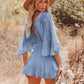 🌸50% OFF NOW! 🌸Women's Lace Crochet Romper Dress with Built-in Shorts