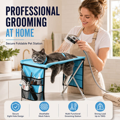 🐕🛏️ 2-in-1 Foldable Pet Grooming Bed – 50% OFF! Grooming table + cozy bed in one – portable, easy to clean, perfect for home & travel. 🔥💪