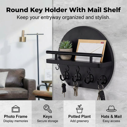 🎁2026 New Arrivals 50% OFF💥Wall Mount Key Holder with Shelf & Hooks