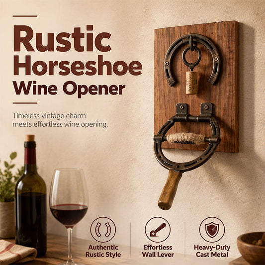 🍷 LIMITED-TIME 50% OFF! ⚙️ Vintage Wall-Mounted Horseshoe Wine Opener – Stylish, Decorative & Labor-Saving – Rustic Iron Design for Home Bar & Patio 🥂