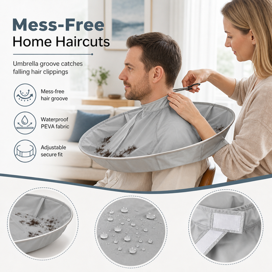 Adult Gray Medium Size Breathable Hair Cutting Cape and Odorless Hair Dyeing Salon Gown