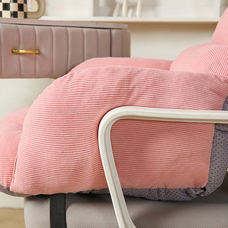 Cloud Comfort Desk Chair – Plush Corduroy Swivel Chair for Study, Vanity & Home Office (45×45×55 cm)
