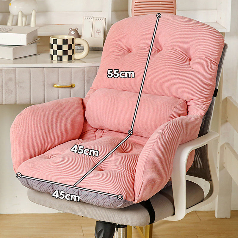 Cloud Comfort Desk Chair – Plush Corduroy Swivel Chair for Study, Vanity & Home Office (45×45×55 cm)