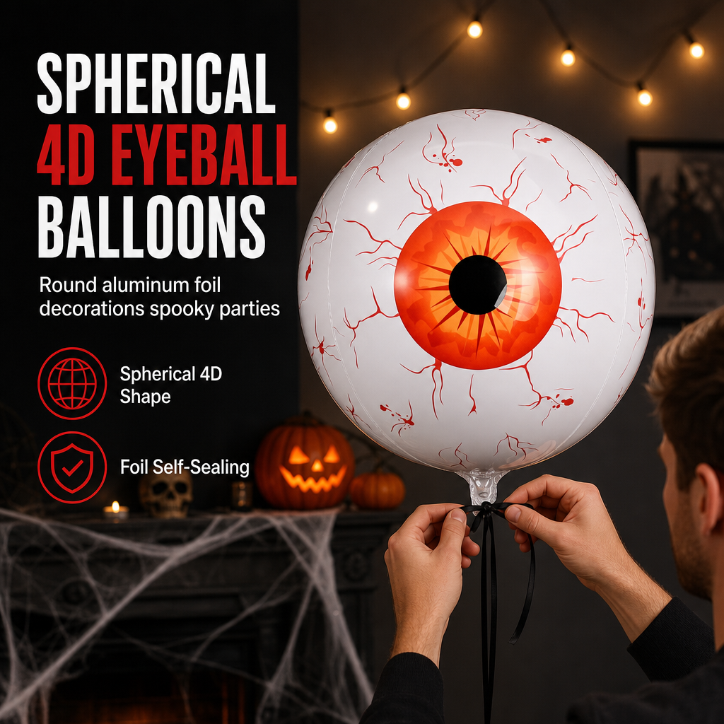 Giant 22" 4D Eyeball Balloon – Spooky Spherical Halloween Decoration