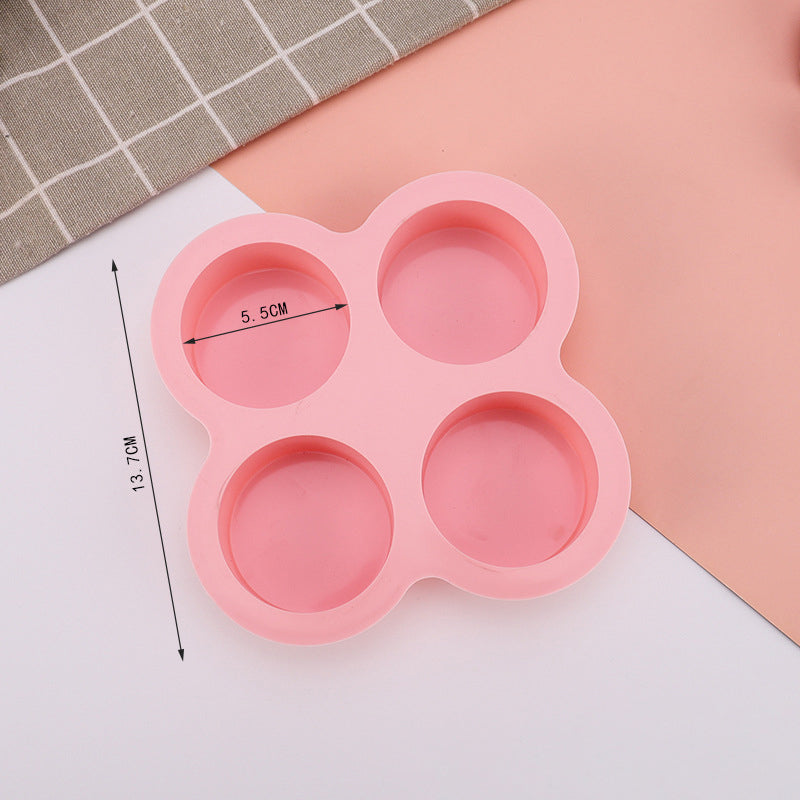 4-Cavity Silicone Cake Baking Mould – Pink, Grey or Red