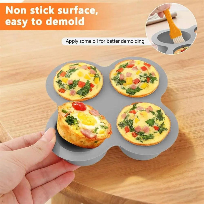 4-Cavity Silicone Cake Baking Mould – Pink, Grey or Red