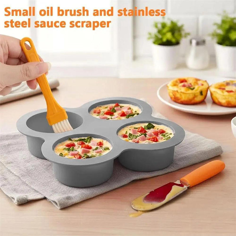 4-Cavity Silicone Cake Baking Mould – Pink, Grey or Red