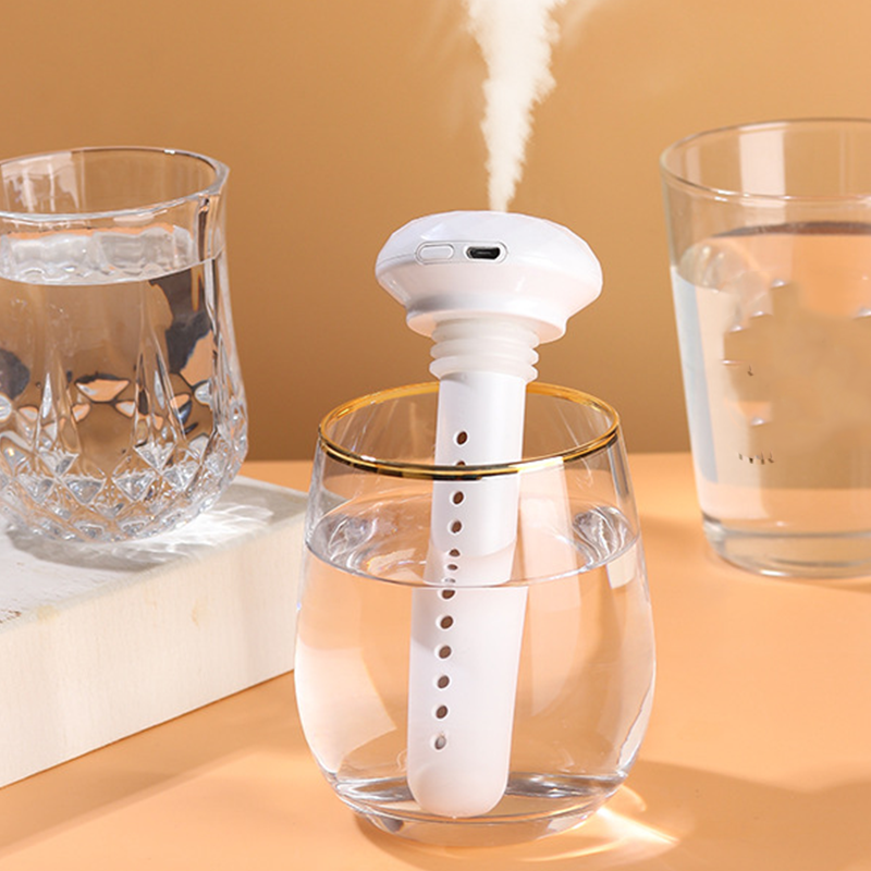Mini Travel Humidifier for Bottles – Portable USB Air Moisturizer in White, Pink, or Blue