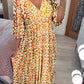 🎉Off-Season Clearance 🎉Bohemian Casual Print V-Neck Long Dress